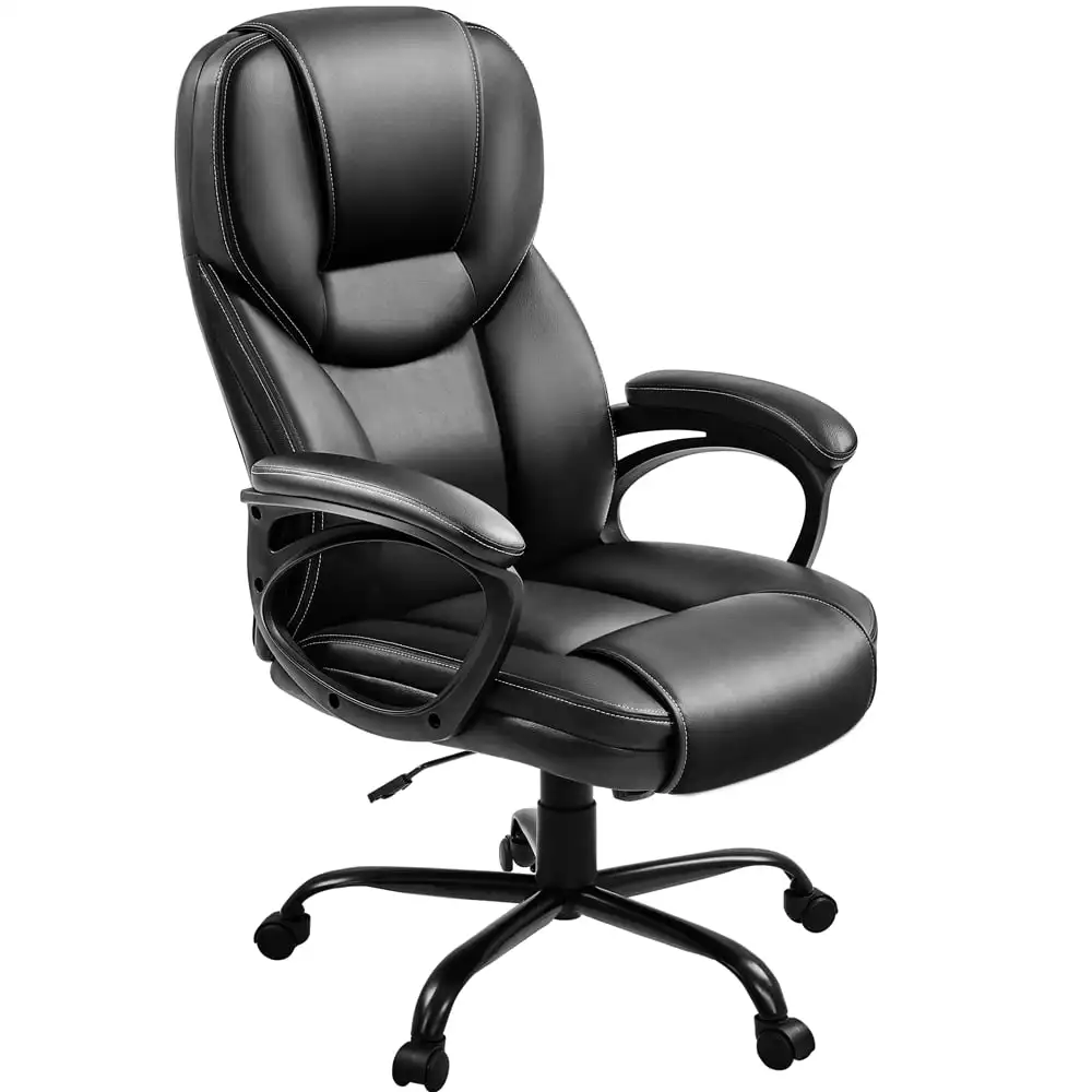 

Smile Mart Faux Leather Swivel Office Chair with Ergonomic High Back for Home Office, Black gaming chair