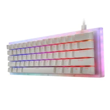 GamaKay K61 60% USB RGB Mechanical Keyboard 61 Keys Hot Swappable Translucent Glass Base Gateron Switch ABS Two-color  Keycap