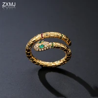 zxmj individual snake ring european and american creative ring alloy snake shaped rings for women size adjustable party ring