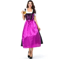 purple ladies heidi oktoberfest dirndl bavarian beer wench bar waitress fancy dress for adult women long dresses