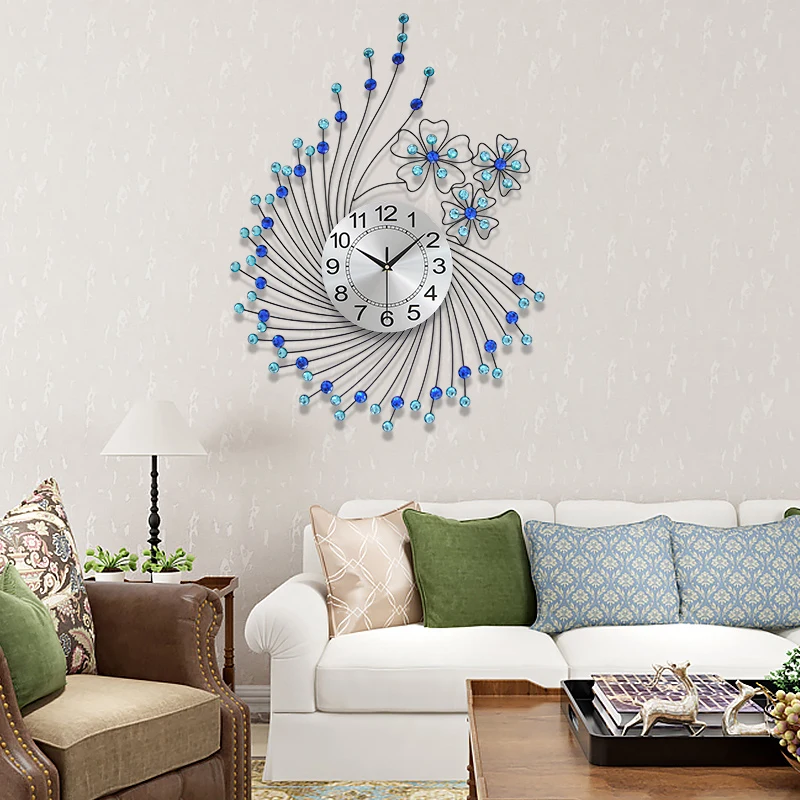 

Minimalist Flower Wall Clocks Luxury Modern 3d White Wall Clock Metal Silent Mechanism Relojes De Pared Home Decor Living Room