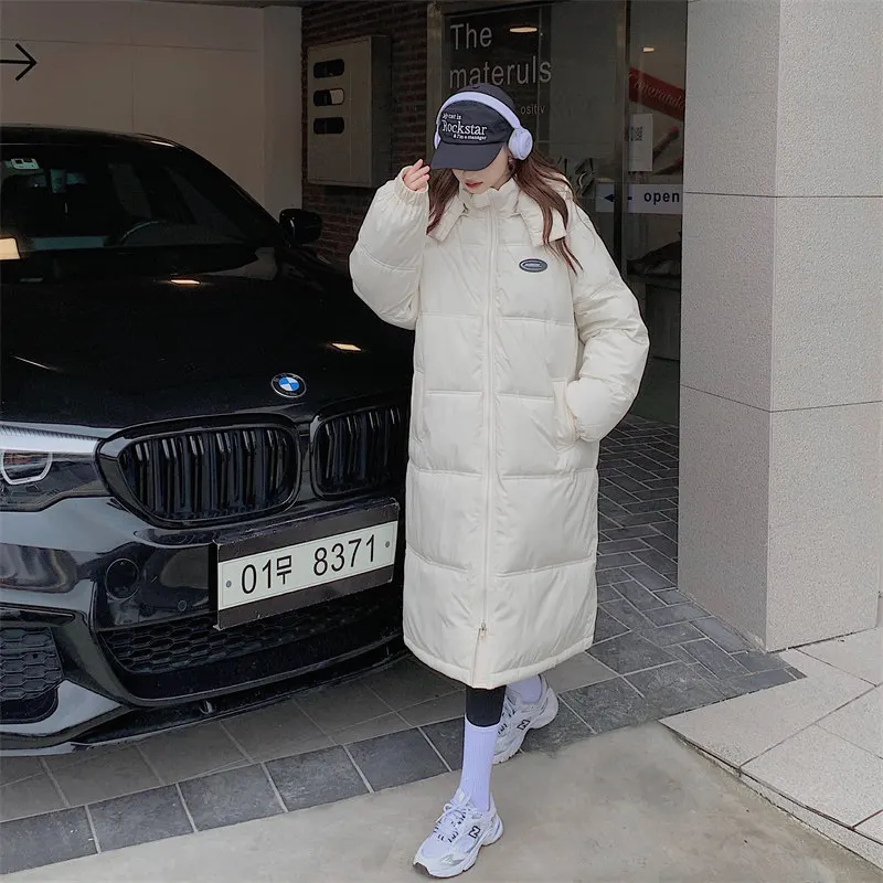 Down Jacket Women's Long Style Over The Knee 2022 New Loose Winter Cotton-Padded Jacket Women Explosive Style Padded Jacket