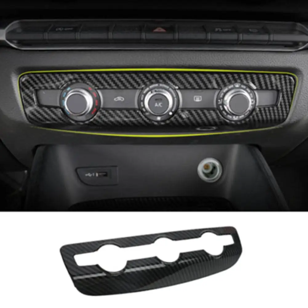

Car Air Conditioner Knob Panel Carbon Fiber Pattern Interior Cover Trim Compatible For A3