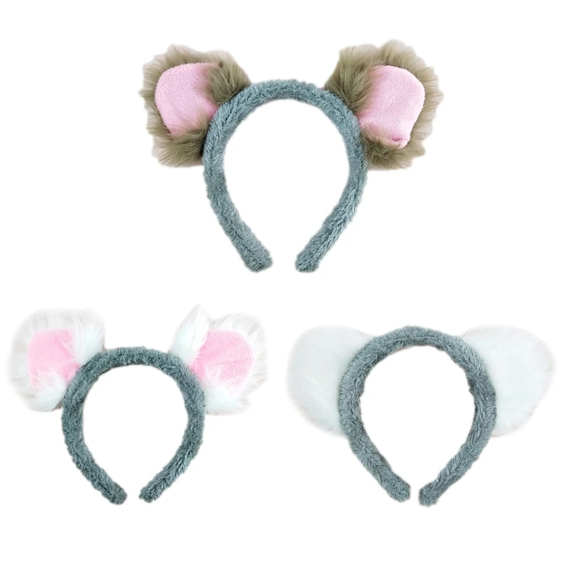 

652F Koala Headband Ear Hair Animal Headdress Decorative Ornament Crafts for Kid Girl Boys Festival Holiday Party Decoration