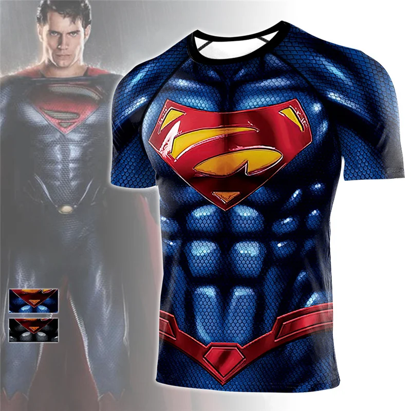 

Cycling Fitness Jogging Fast Dry Sports T-Shirt Gym Superhero Compression Clothes Jogging Clothes Mens 3D Printed Sports T-Shirt