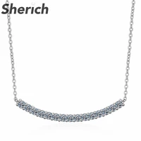 sherich 0 450 9ct moissanite s925 sterling silver smile simple temperament fashion pendant necklace girls party brand jewelry