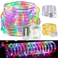 8 model street garland led tube rope light outdoor waterproof ip65 remote control battery light string for christmas garden lamp