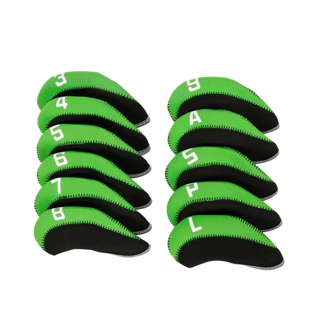 

11pcs Golf Club Iron Head Covers Portable Wear-resistant Neoprene Clubs Protective Headcover Set Accessories