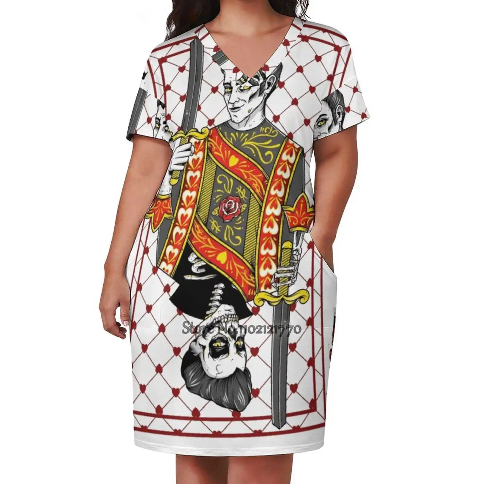 Женское платье с принтом Элегантное летнее квадратным вырезом и в виде черепа