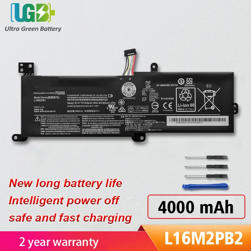 

UGB New L16M2PB1 L16M2PB2 Battery For Lenovo Ideapad 320-15IKB -15IAP -15AST -15ABR -14ABR 520-15IKBR 330-15ICN L16L2PB1