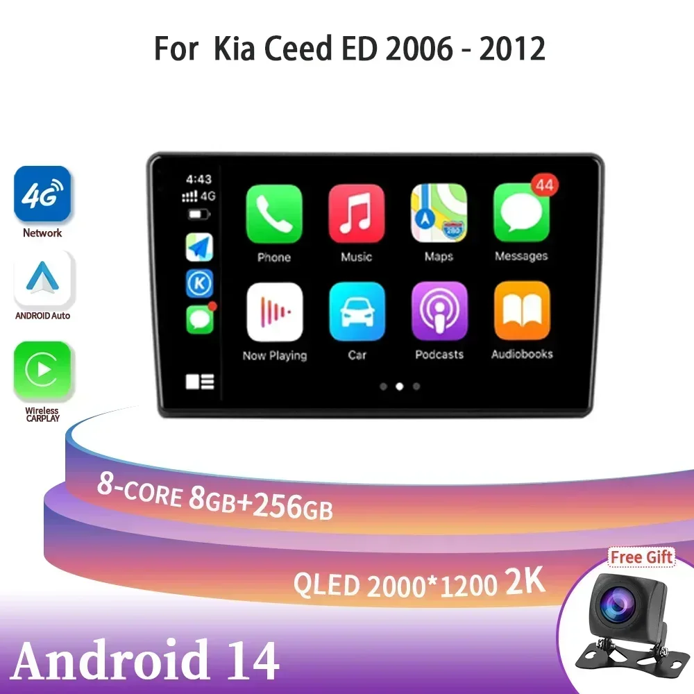 Для Kia Ceed ED 2006-2012 Автомобильный радиоприемник Android 14 автомобильный мультимедийная
