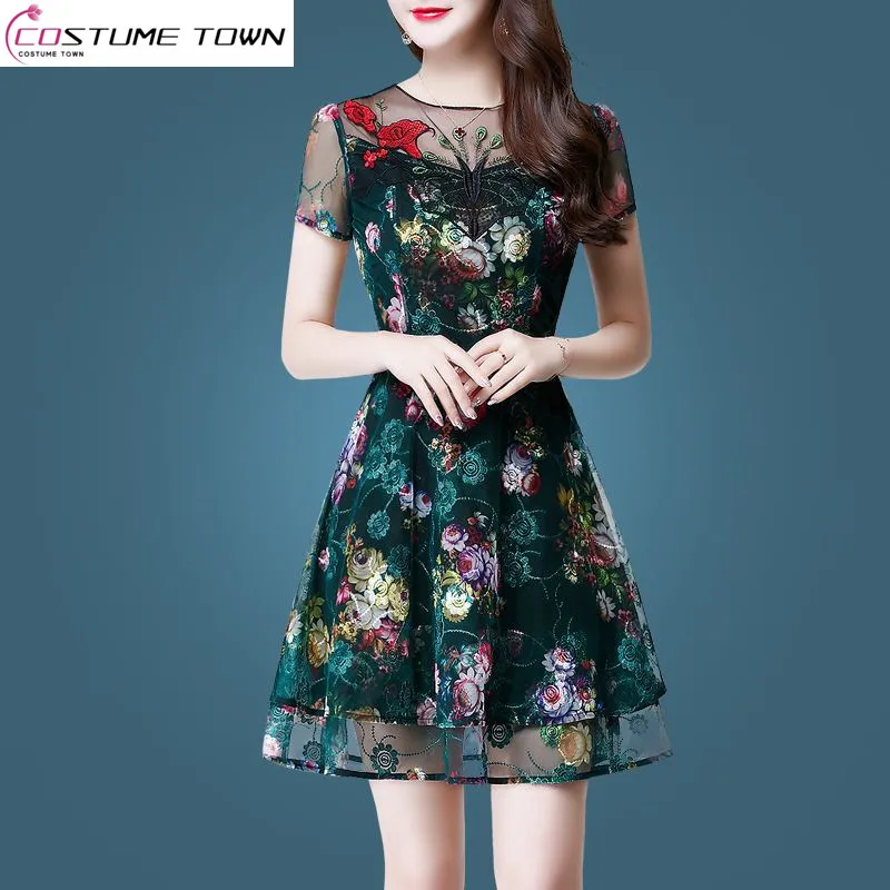 Эксклюзивная юбка с вышивкой Новинка лета 2023 Женская Корейская версия средней