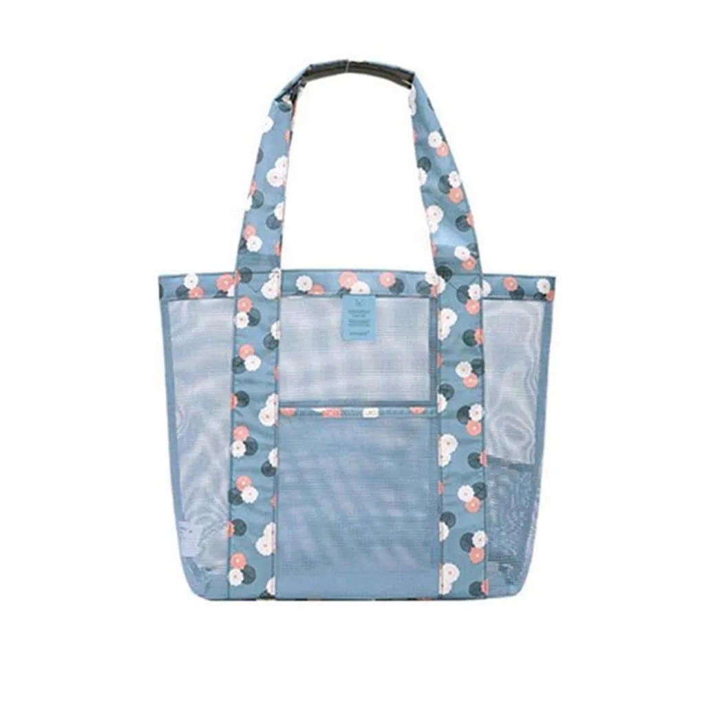 

Женская вместительная Сетчатая Сумка через плечо, тоут для покупок, Пляжная Сумочка, органайзер для хранения купальников