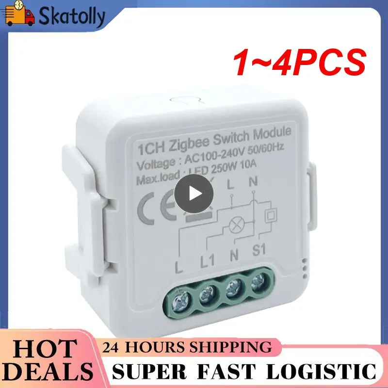 

Модуль переключателя Tuya Smart ZigBee 3,0, 1-4 шт., без нейтрального провода