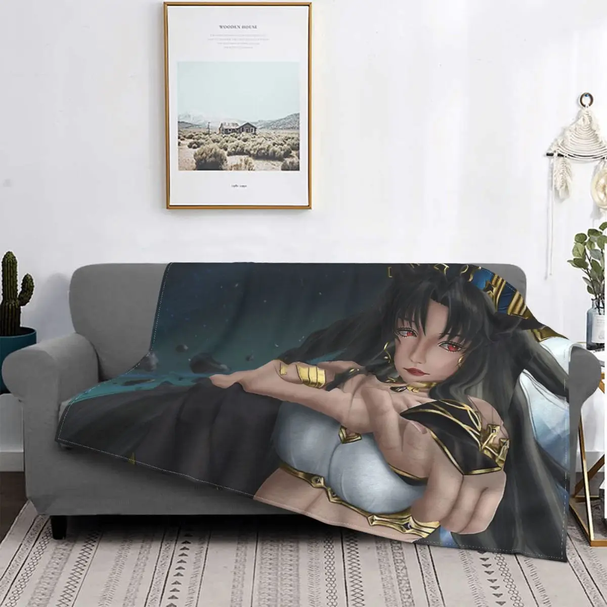 Ishtar Art Fate Grand Order Shielder Card Game Blanket Plush Spring Autumn Breathable Thin Throw Blankets For Bedding Bedspread