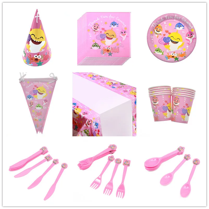 Розовые акулы украшение на день рождения товары для вечеринки в честь будущей