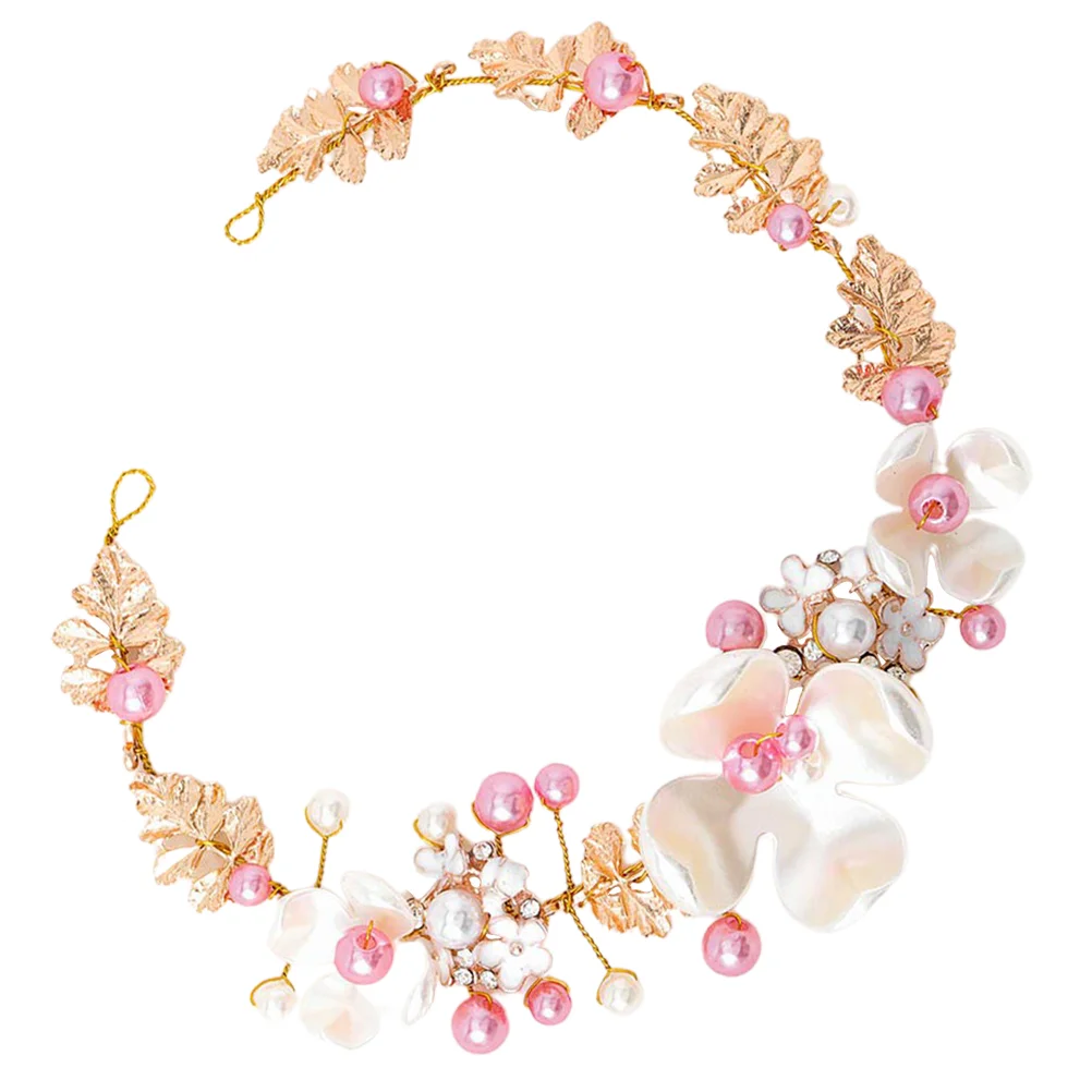 

1pc Pearl Headdress Flower Girl Headdress Pearl Decor Hair Haircut Decor