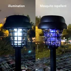Лампа-убийца от комаров на солнечной батарее, водонепроницаемый непромокаемый репеллент от комаров, убивает жуков, ловушка для мух, уличная садовая УФ Ночная лампа