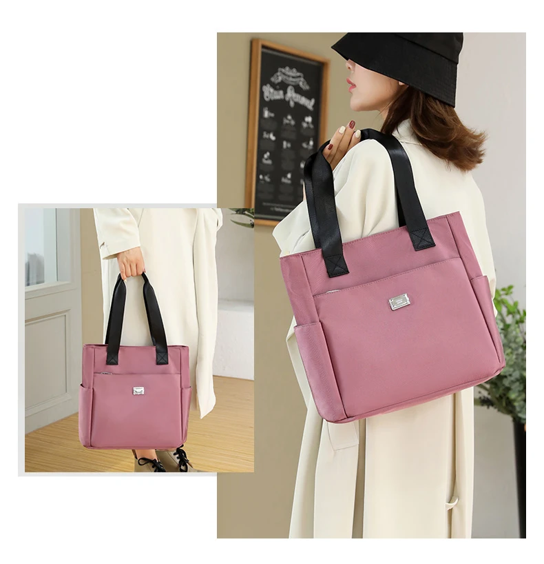 Вместительная сумка из твида легкая водонепроницаемая нейлоновая на плечо тоут