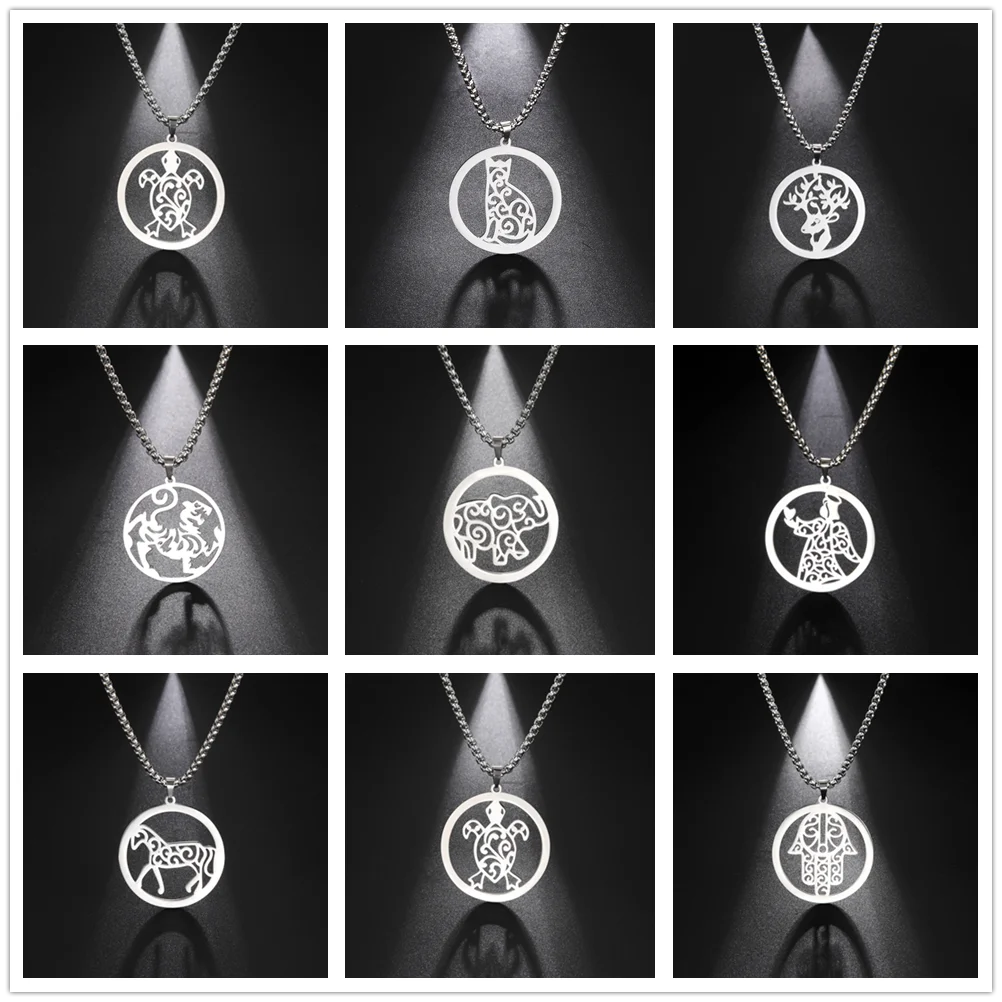 Ожерелье с подвеской в виде животного кота лошади единорога |