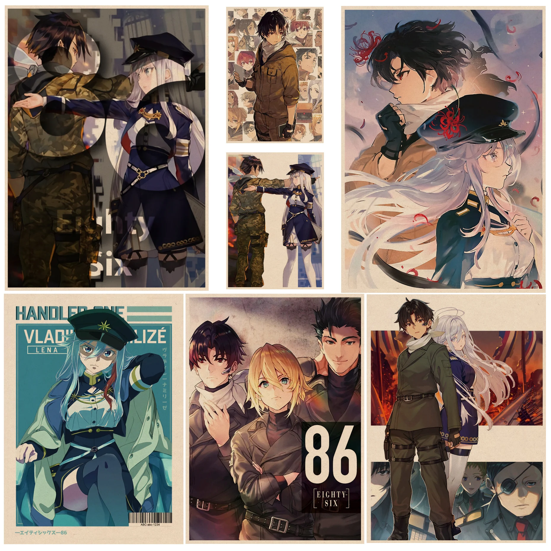 

86 Eighty Six Movie Posters Kraft Paper Sticker DIY Room Bar Cafe Aesthetic Art Wall Painting