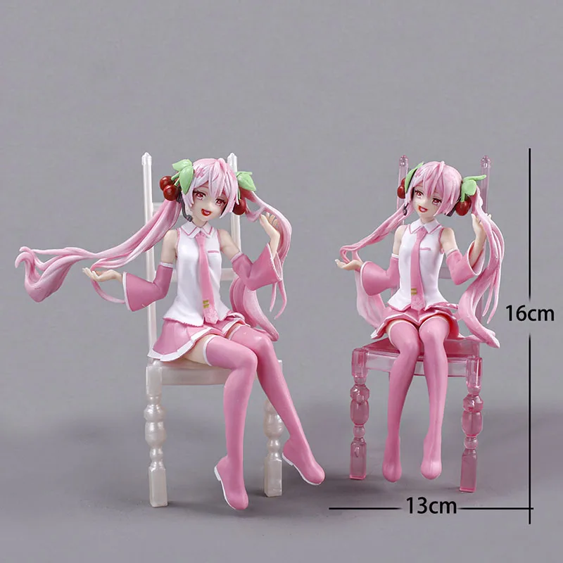 Фигурка героя аниме Hatsune Miku 16 см со случайным стулом положение сидя Сакура лапша