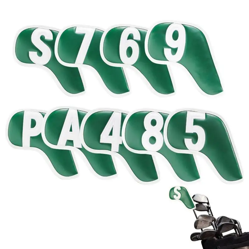 

Golf Club Iron Cover 9pcs Number Tag Headcover For Glof Clubs Handmade Waterproof Golf Club Protector Protective Cover For Golf
