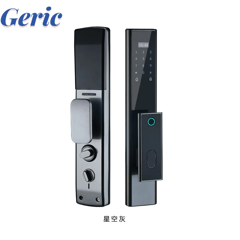 

Умный Замок Geric Home с отпечатком пальца/паролем/RFID-картой/ключом/Wi-Fi управлением через приложение Tuya, биометрическая система дверного замка
