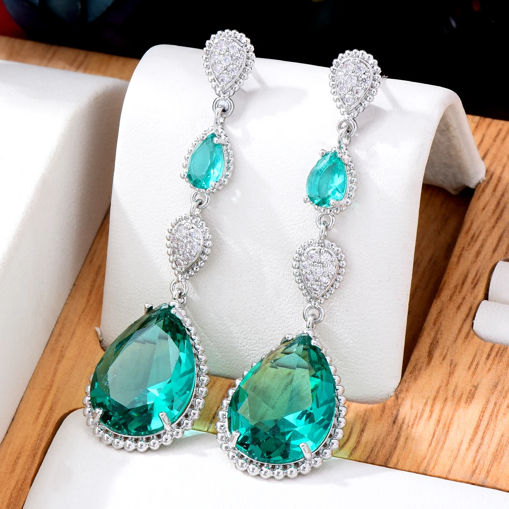 

Kellybola 4 Colors Luxury Drop Earrings High Quality Cubic Zirconia European Wedding Party Show Best Gift Jewelry New Original