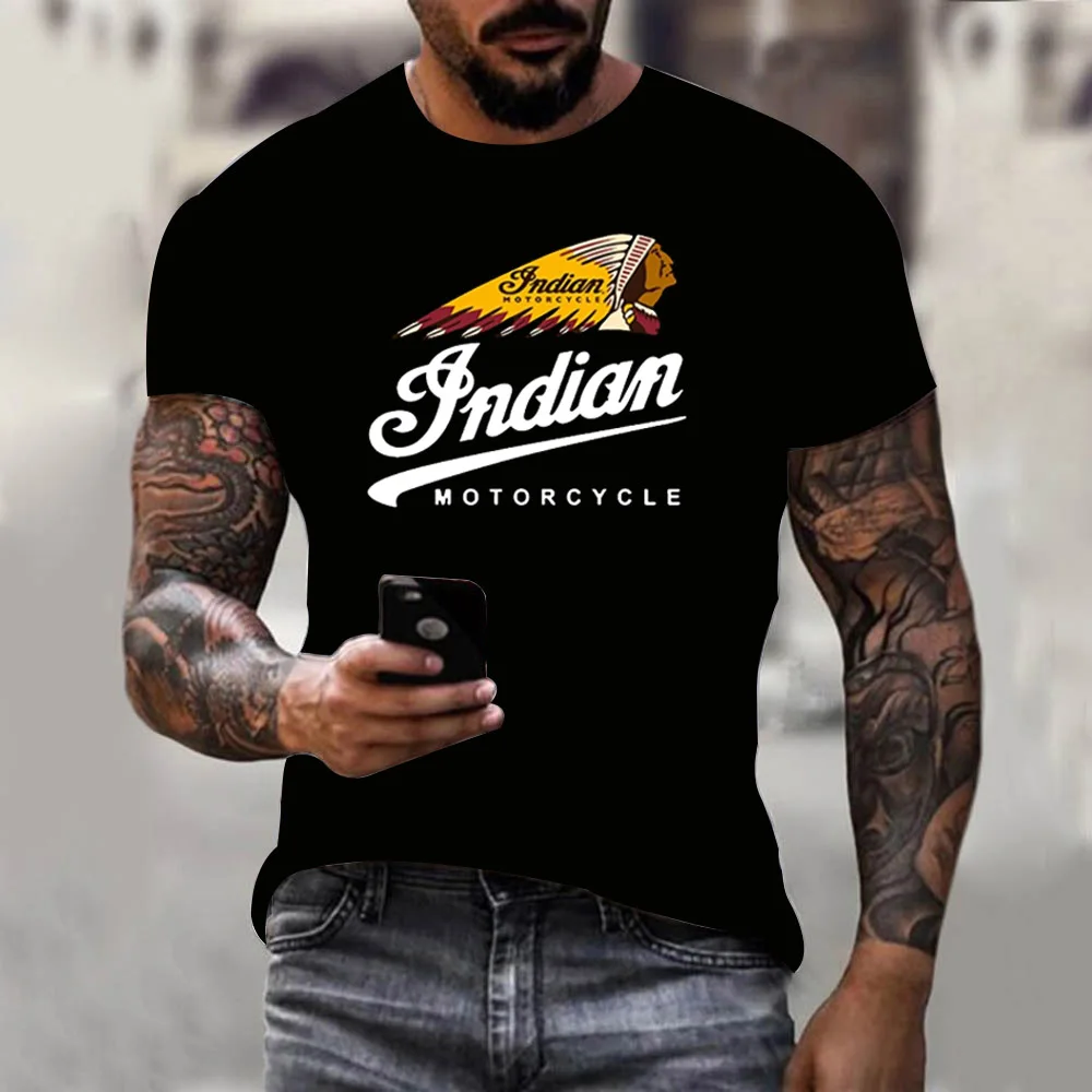 

Mr.Wonder Indian Style Motorcycle 3D Printing T Shirt Unisex Racing Short Sleeve Men Casual T Shirt Sportswear Men Streetwear