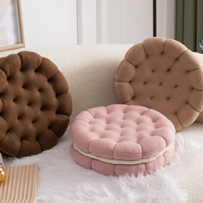 

Creative Sandwich Biscuits Pillow Plush Sofa Bedroom Decoration Throw Pillow Floor Round Seat Cushion Plush Toys
