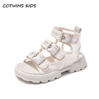 kids sandals 2022 summer girls fashion gladiator princess party dress shoes children rome high top flats breathable soft sole