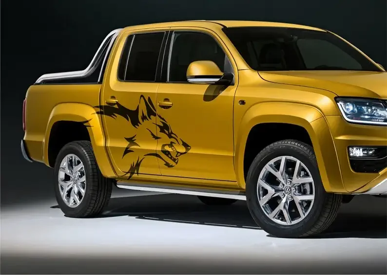 Контур Койот головы волка. Наклейка Виниловая наклейка с рисунком на боковой