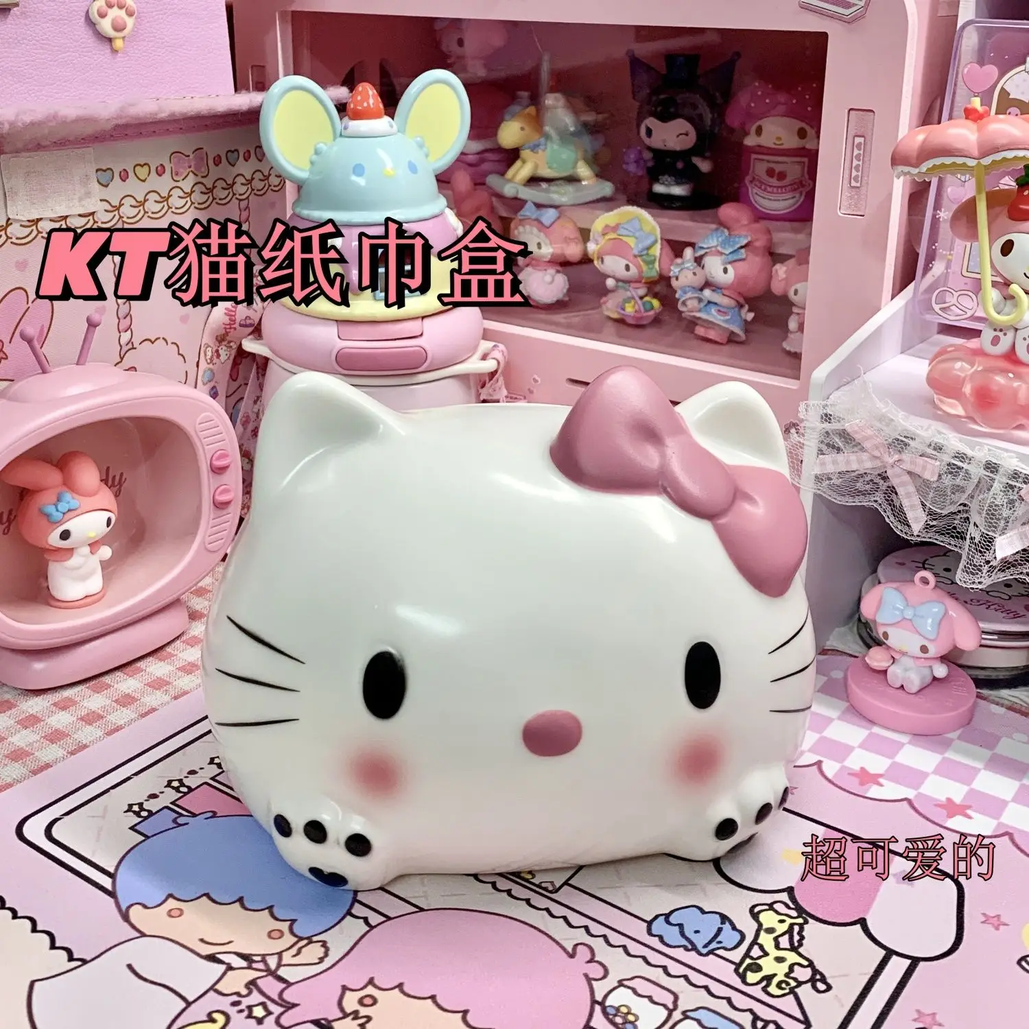 Hello Kitty Kawaii Sanrio коробка для салфеток девичье сердце украшение рабочего стола