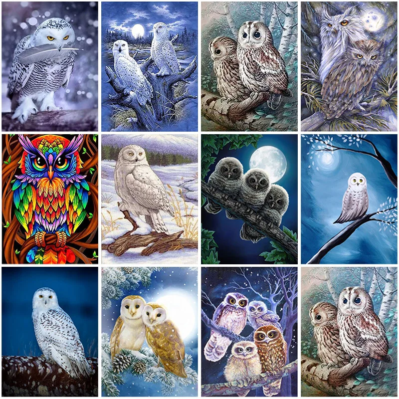 

DIY Owl 5D Diamond Painting Full Square Drill Rhinestone Animal Diamond Embroidery Cross Stitch Kits Wall Art Home Decor Gift