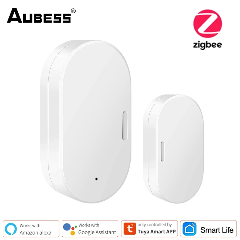 

Tuya Zigbee 3.0 Smart Door Window Sensor Zigbee2MQTT Detectors Security Protection Smart Life APP Control Via Alexa Google Home