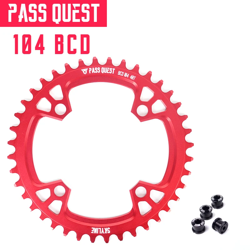 Купи Road Bike Round 104 BCD Narrow Wide Chainring MTB Mountain Bicycle Chainwheel 32T-48T 104bcd Sprocket Crank Tooth Plate Parts за 1,848 рублей в магазине AliExpress