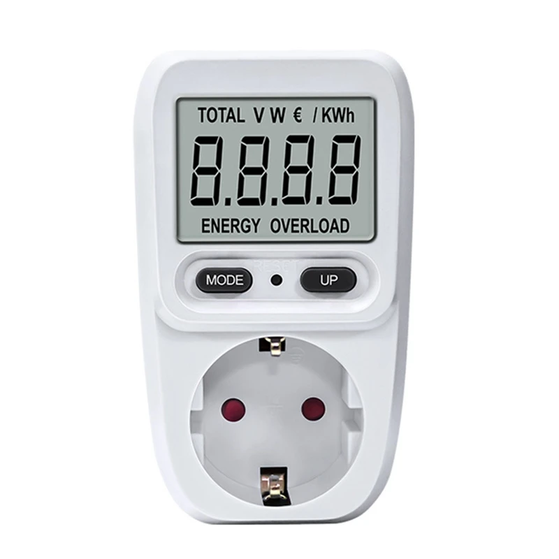 

230V-240V Digital LCD Power Meter Wattmeter Socket Wattage Electric Meter BR Measuring Outlet Power Analyzer EU Plug