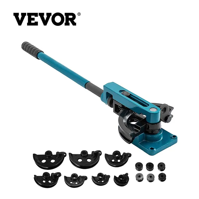 

VEVOR Manual Tube Bender 3/8" to 1" with 7 Dies Heavy Duty Tube Bender Tubing of Steel Metal Copper Ideal for Repair Shops