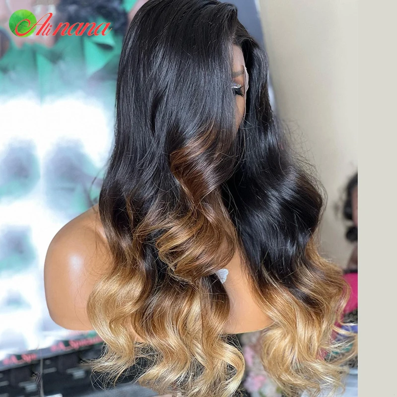 Парик Alinana 13x 6 на сетке спереди с эффектом омбре 27 цветов волнистый прозрачный