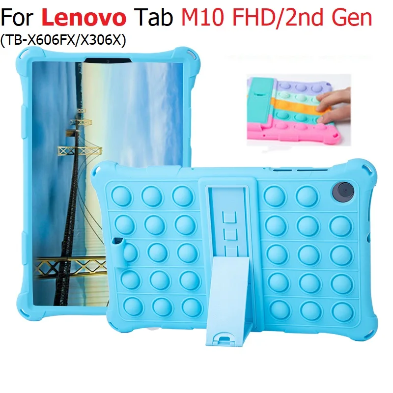 

Чехол Pop Push It для Lenovo Tab M10 HD 2nd Gen (TB-X306X), мягкий силиконовый чехол для Lenovo Tab M10 fhd Plus X606f с ремешком для стилуса