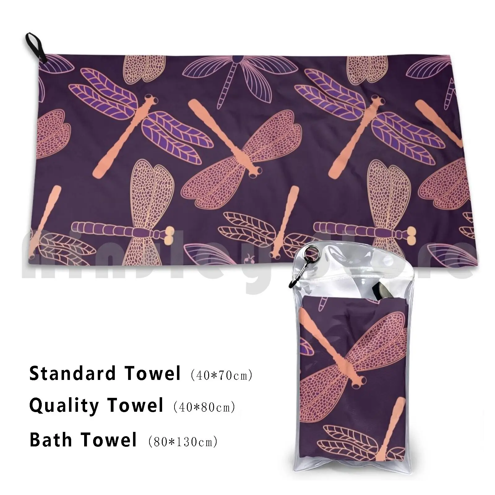 Bath Towel Dragonfly Pattern Dragonfly Pattern Dragonflies Purple