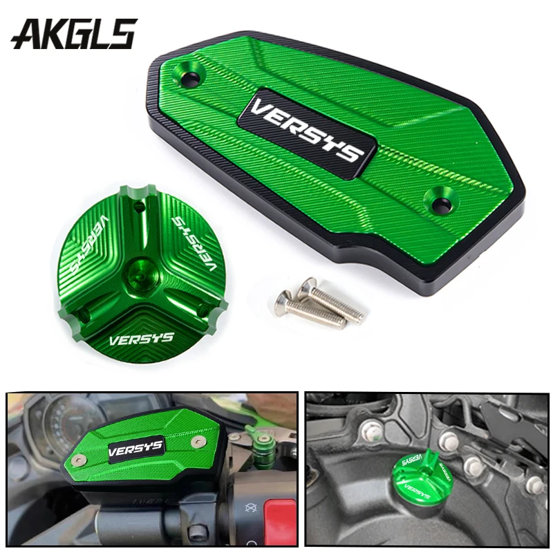 For KAWASAKI VERSYS650 VERSYS 650 2007-2020 2021 2022 2023 Front Brake Fluid Tank Cap and Filler Cap Protection Accessories