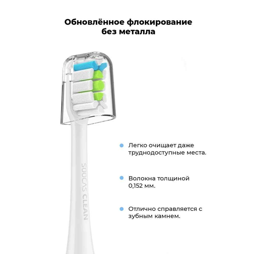 Сменные насадки для электрических зубных щеток Soocas V1/X1/X3/X3U/X5 SOOCAS(белые) |