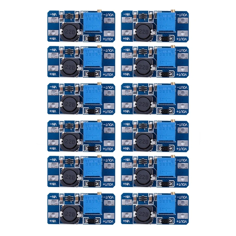 

NEW-12Pcs MT3608 DC 2A Повышающий Модуль усиления мощности 2V-24V Boost Converter для Arduino