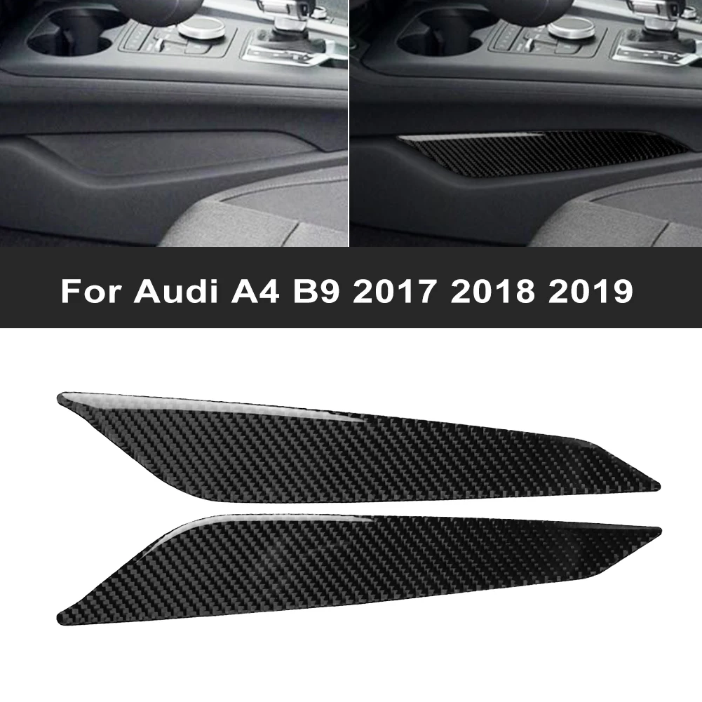 

2 шт., передняя сторона переключения передач из углеродного волокна для Audi A4 B9 2017 2018 2019, накладка на панель, автомобильные аксессуары