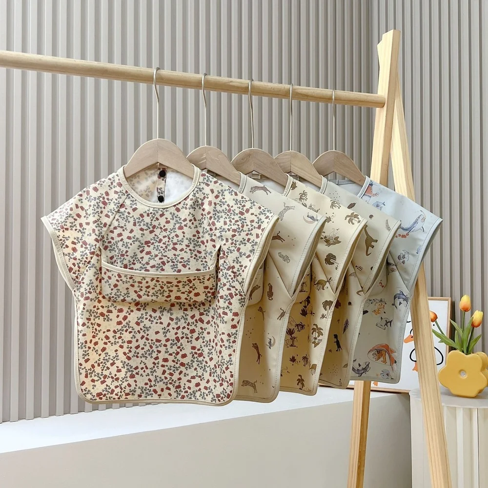 

Детский симпатичный нагрудник без рукавов слюнявчик для обучения еде водонепроницаемый слюнявчик для кормления детей слюнявчик тканевый ...