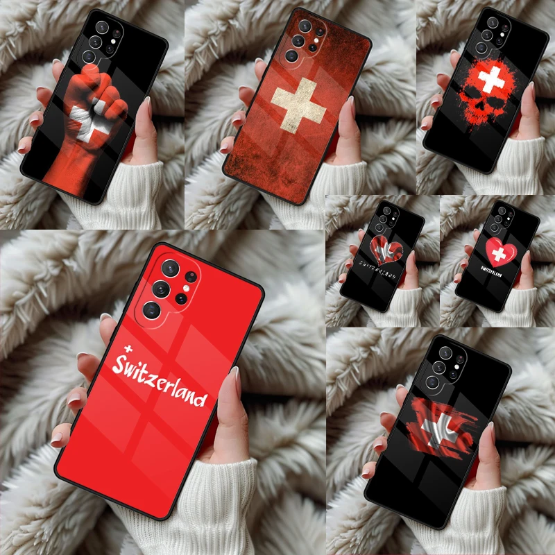 Фото Чехол для телефона с флагом Швейцарии для Samsung Galaxy S24 S25 S26 Ultra S22 S23 Plus S21 S20 FE Note10, TPU-чехол №1