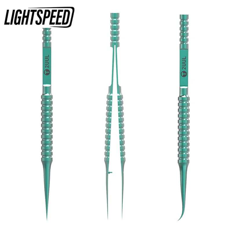 

2UUL Titanium Alloy Tweezers BGA IC Chip Flying Wire Repair Forceps Motherboard Precise Electronics Green Tweezers