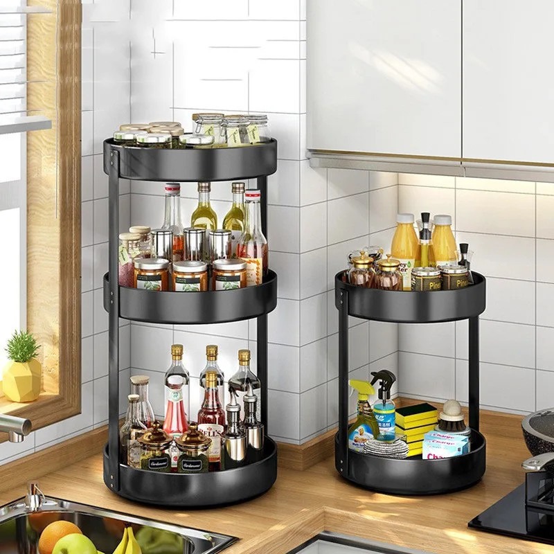 

Rotating Seasoning Rack Kitchen Special Storage Box Finishing Artifact Space-Saving Multi-Layer Function Turntable Combination